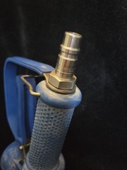 Commercial Grade Heavy-Duty 1/2″ Spray Down Gun With Trigger Lock Blue Rubber SS