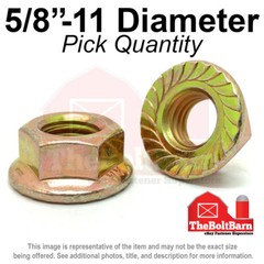 5/8″-11 Grade 8 Serrated Flange Lock Nuts Coarse Zinc Yellow (Pick Quantity)