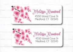 Cherry Blossom Wedding Anniversary Bridal Shower Personalized Address Labels