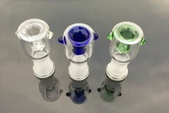 14mm Female Honeycomb Screen Glass Slide Bowl – Green Blue or Clear