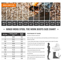 NINGO Men’s Heavy Duty Work Boots Steel Toe Puncture Proof Leather Safety Shoes