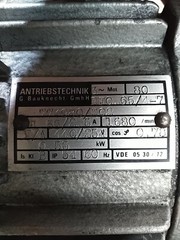 Antriebstechnik .55kW 3/4HP Electric Motor 1680 RPM 254/440VAC 3-Phase Fr d80
