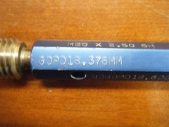 M20 X 2.50-6H METRIC THREAD PLUG GAUGE GO NO GO REGAL PREMIUM GAGE
