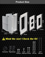 DVFR1W1 Single Gang Recessed Electrical Box Wall Plate Kit White 1 Pack