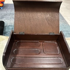 Vtg Roll Top Desk Organizer Tambour Valet Jewelry Box Drawer Made in Japan