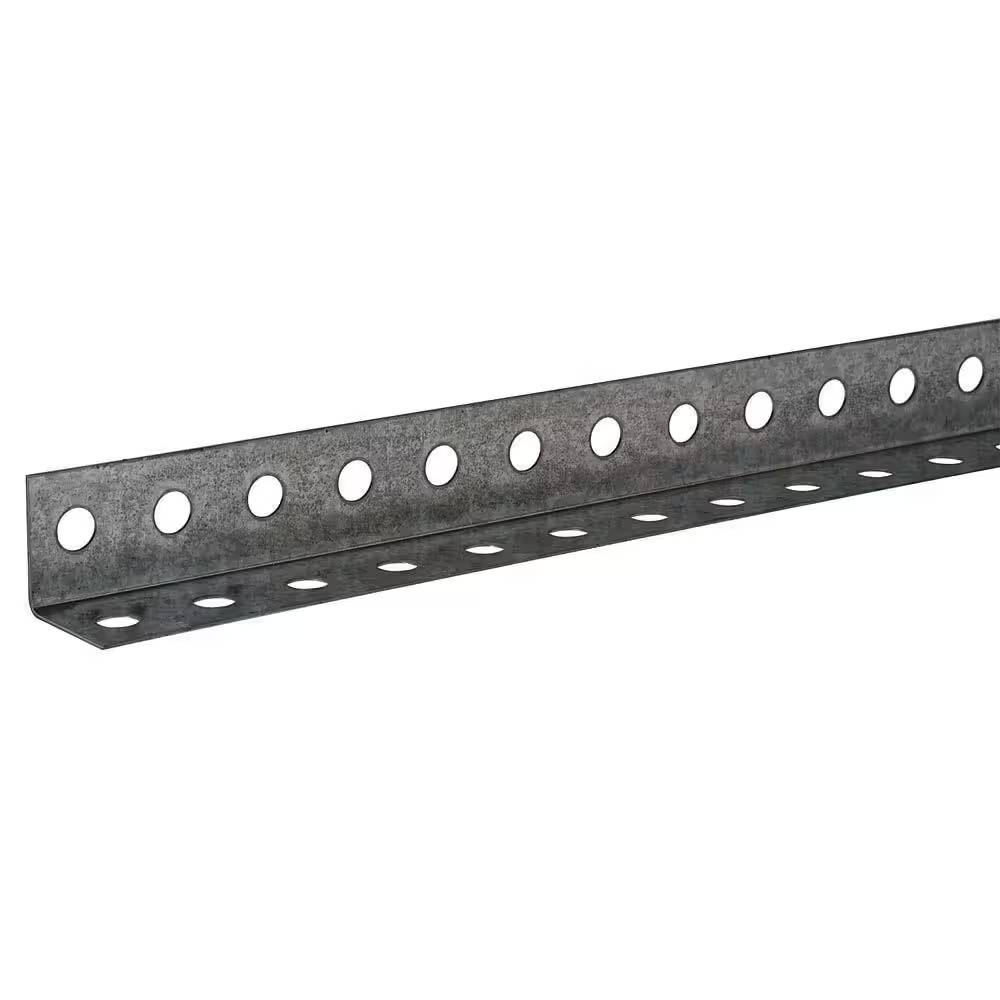 1-1/4 In. X 8 Ft.-16 Gauge Thick Zinc Plated Perforated Steel Angle Metal Stock