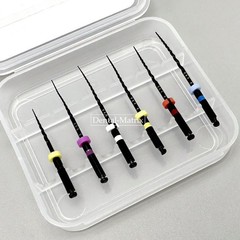6pcs Dental Nickel Titanium Heat Activated Root Files Black Rotary Files 25mm