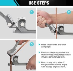 Durable 3-IN-1 Aluminum Pipe Bender for Copper, Brass, and Soft Steel Tubing