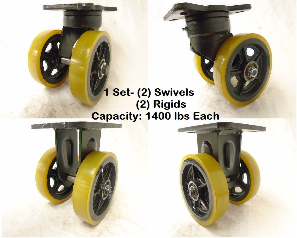 6″ Forged Kingpinless ERGO Maintenance Free Swivel Caster &Rigid Prec Sealed Brg