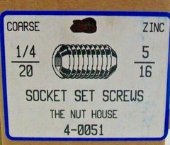 YOU PICK QUANTITY 10/25/50/100 1/4-20 x 5/16 ZINC CUP POINT SOCKET SET SCREW NH