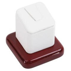 Red Rosewood Jewelry Ring Display Stand, 1-3/4″ Tall