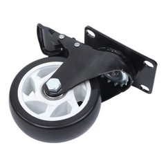 4 Pcs 4 In Swivel Caster Wheels 2200Lbs Heavy Duty With Brake And White Hubs