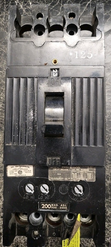 Used GE Circuit Breaker 200 Amp 600 Volt TFJ236200 200A Tested Works Fast Ship *