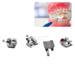 Dental Orthodontic Monoblock Metal Brackets Braces Mini Roth / MBT 022 3-4-5Hook