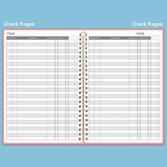Check Register â€“ A5 Check Book Register Books with Check & Transaction Rose