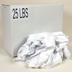 Zoro Select G211025pc Recycled Cotton Sheeting Cloth Rags, Sizes Vary, White,