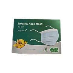 50pcs 3-Ply Face Mask Non-Medical Surgical Tie-on Mouth Cover 50/Box Level 3