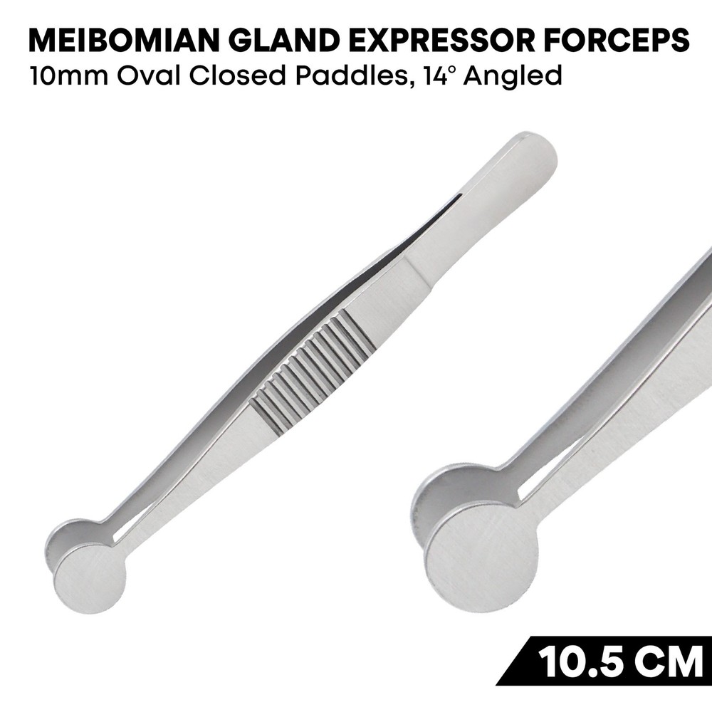 Meibomian Gland Expressor Forceps 10mm Oval Closed Paddles Ophthalmic Instrument