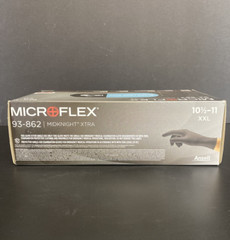 Ansell Nitrile Gloves 2X Large Black Long Cuff 10 Boxes of 100 Gloves Each