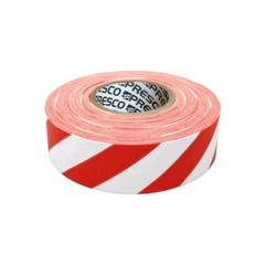 SWR Presco White Red ½” Stripe 300’ x 1-3/16″ 2 mil Thick Vinyl Flagging Tape