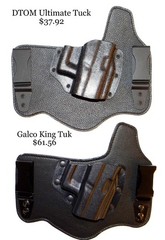 DTOM Ultimate Tuck IWB (Inside the Waistband) Hybrid Holster – RH, Black, fit…