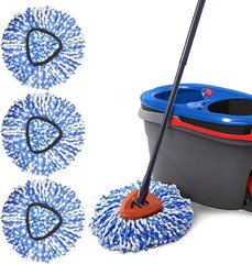Spin Mop Replacement Heads Compatible with RinseClean 2 3 Pack Mops, Blue