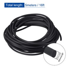 Rubber Cord Tube 16ft 2mm Dia 1mm Hole Black Hollow Tubing for DIY Craft