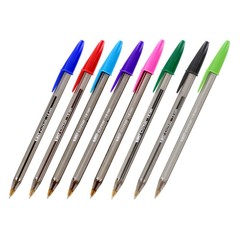BIC Cristal Xtra Bold Classic Assorted Barrel Pens Pack of 8 Writing Instruments