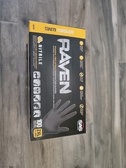 3 BOXES- X SAS RAVEN Black Nitrile Gloves NEW 7mil-100/BX 2XL