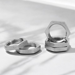 5Pcs/Set M22 X 1.5Mm Hex Lock Nut Pipe Fitting Female 304 Stainless Steel Metric