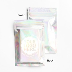 Custom Holographic Foil Zip Pouch | Personalized Logo Packaging Bags for Jewelry