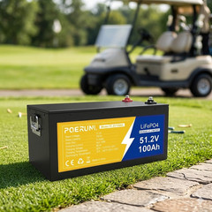 NEW 48V 50Ah LiFePO4 Lithium Battery 2560Wh BMS 15000+ Deep Cycles For Golf Cart