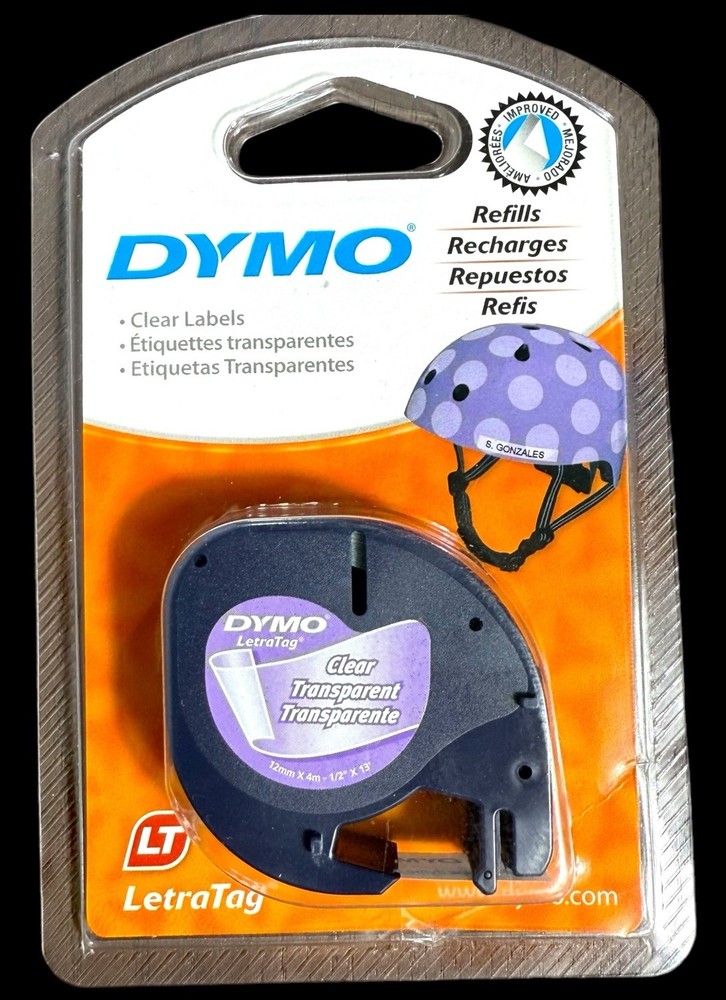 DYMO Clear Label Maker Refill Tape White Clear 1/2” x 13ft – 12mm x 4m