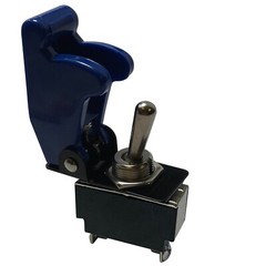 Heavy Duty On Off Metal Toggle Switch 25A 12V & Blue Switch Flip Up Cover