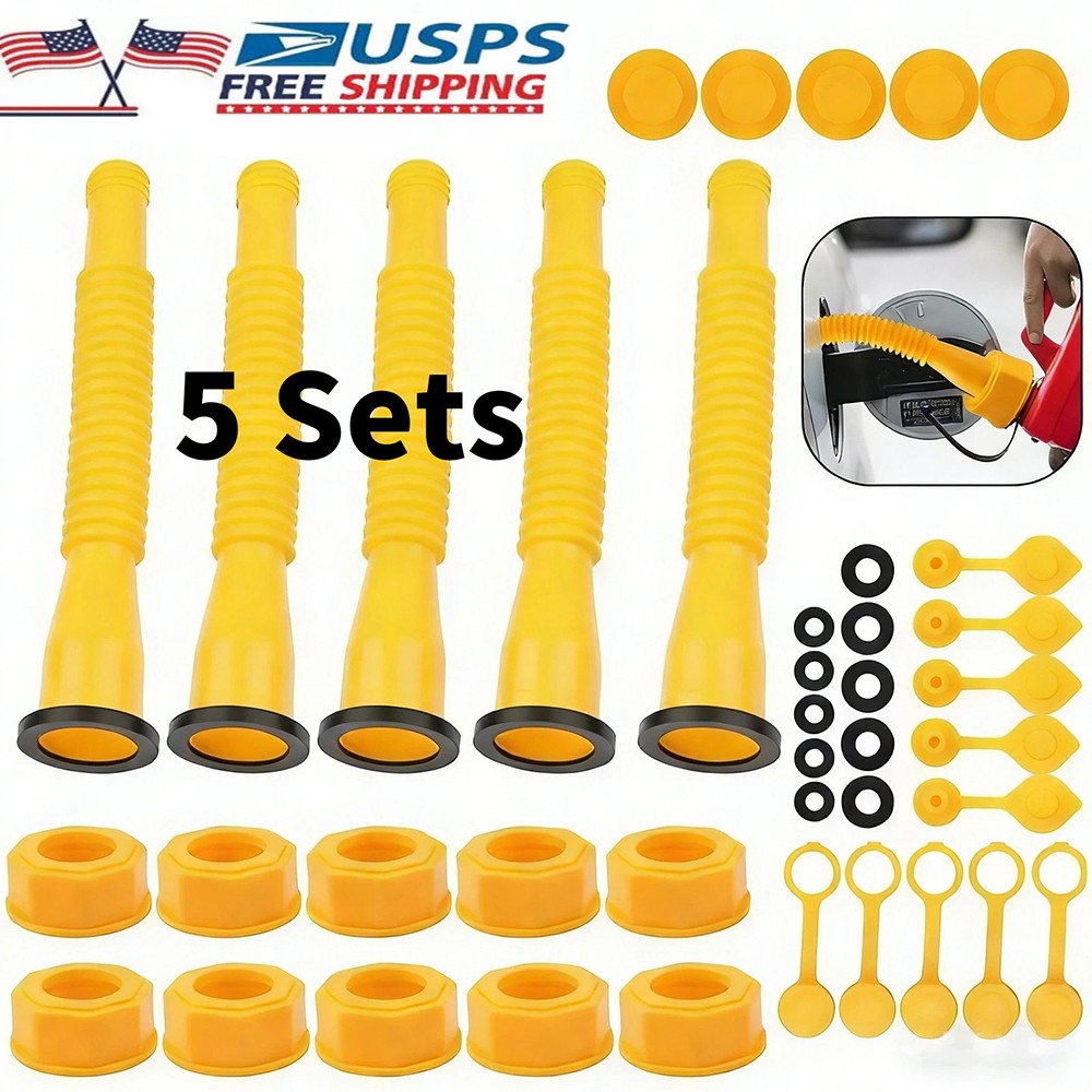 5x Gas Can Spout Nozzle Vent Kit Replacement For Old Style Caps Plastic Gas Cans