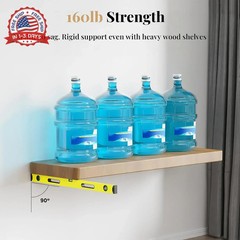 6pcs Wall Shelf Brackets Heavy Duty Floating Shelf Bracket Hidden,Invisible Blac
