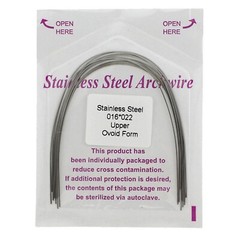 alambre de ortodoncia NiTi 014 16×22 Stainless Steel Round Rectangular Natural