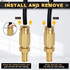 2 Packs 1/4″ Air Value Inflation Schrader Valve, Schrader Valve Adapter with Pus