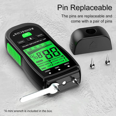 RDINSCOS Wood Moisture Meter for Hardwood and Softwood | Replaceable Pin Moistur