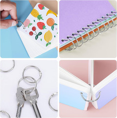 50 Pack Binder Rings 1 Inch, Loose Leaf Binder Rings for Index Cards, Metal Stee