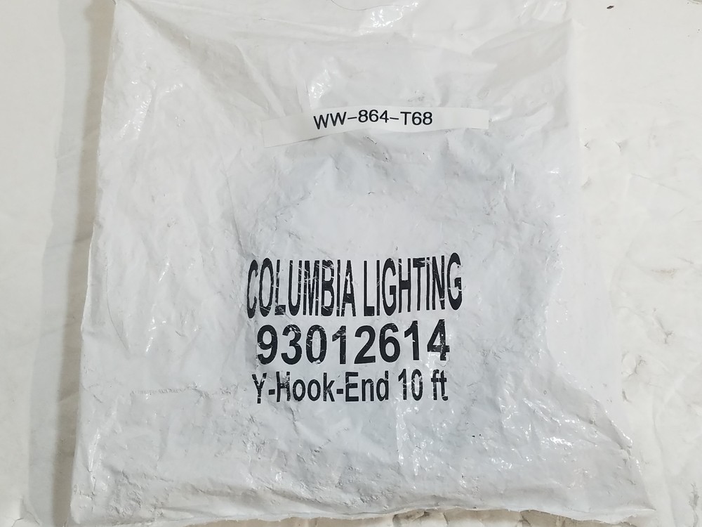 New COLUMBIA LIGHTING Y-HOOK 10′ LIGHT FIXTURE CABLE HANGING 4 cables in 1 KIT