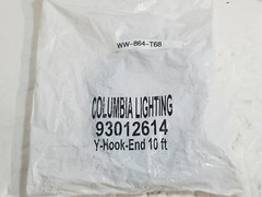 New COLUMBIA LIGHTING Y-HOOK 10′ LIGHT FIXTURE CABLE HANGING 4 cables in 1 KIT