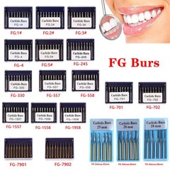 Round Carbide Dental Burs High Speed Handpiece Friction Grip Drill Bits