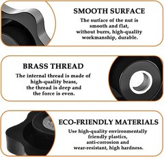 Aifeier ET 4 Pcs 1/4″-20 Inch Knob Black Nylon Screw-On 1/4" – 20,