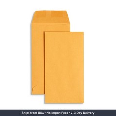 Blue Summit Supplies 500#7 Coin Envelopes, Gummed Seal, 28 lb Brown Kraft Coin E