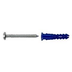 50x Expansion Wall Anchors with 50x Screws Set for 1/4in Drill Hole Installation