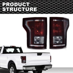Smoky Rear Tail Light Assembly Left & Right for Ford F150 2015-2017 w/o Bulbs