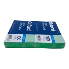 Green Index Cards 2 Packs Oxford Blank Unruled 3″ x 5″ 100 Cards per Pack