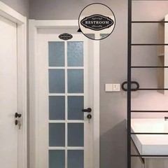 FXRN Restroom Sign,restroom signs for 4×8 inches, Black/White