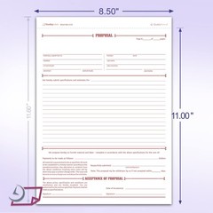 Letter Size General Proposal Forms, 3-Part NCR, White/Canary/Pink – 50 Sets